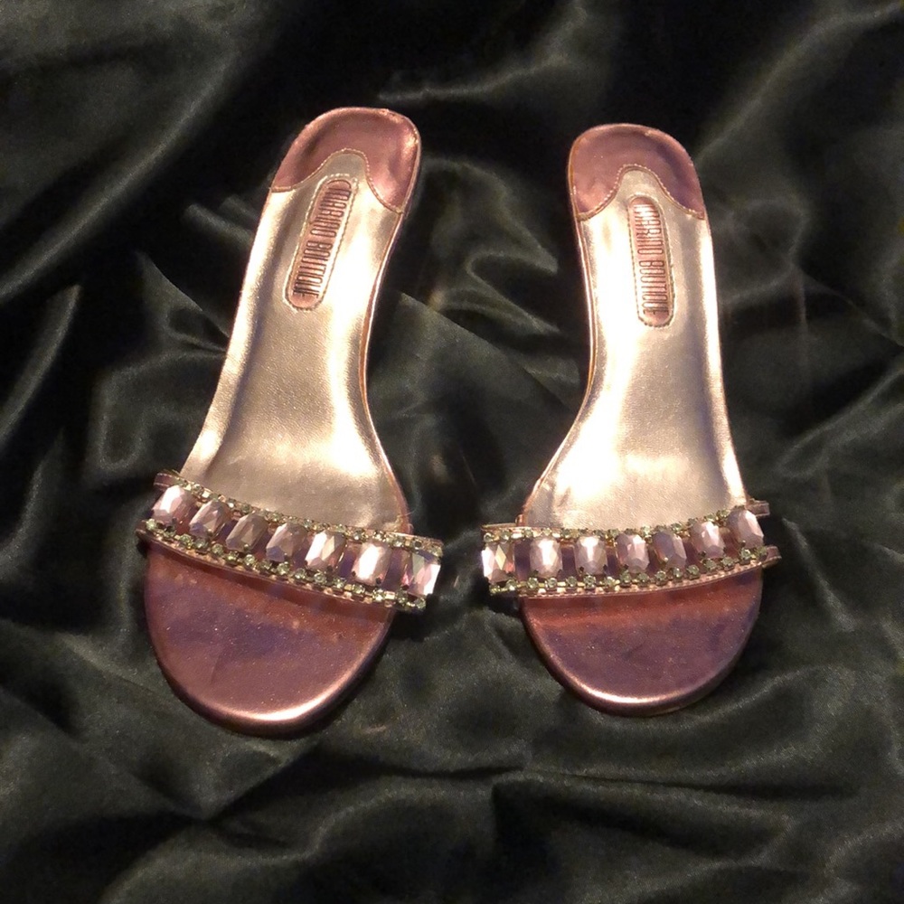Marino Boutique Pink Jeweled Sandals